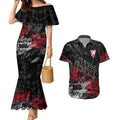Sydney Swans Couples Matching Mermaid Dress and Hawaiian Shirt Urban Graffiti Street Art - Bold Abstract Spray Paint
