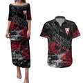 Sydney Swans Couples Matching Puletasi and Hawaiian Shirt Urban Graffiti Street Art - Bold Abstract Spray Paint
