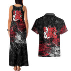 Sydney Swans Couples Matching Tank Maxi Dress and Hawaiian Shirt Urban Graffiti Street Art - Bold Abstract Spray Paint