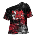 Sydney Swans Cross Shoulder Shirt Urban Graffiti Street Art - Bold Abstract Spray Paint