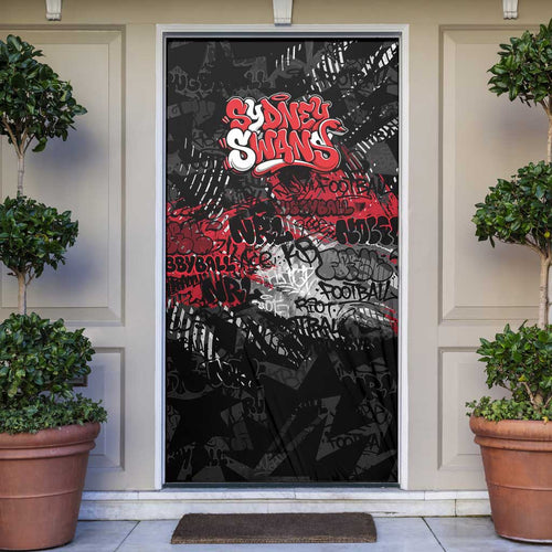 Sydney Swans Door Cover Urban Graffiti Street Art - Bold Abstract Spray Paint
