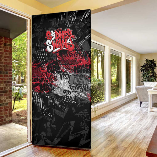 Sydney Swans Door Cover Urban Graffiti Street Art - Bold Abstract Spray Paint