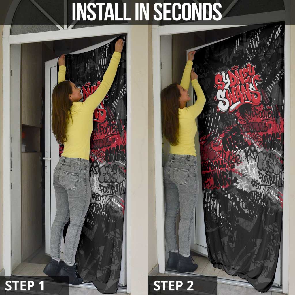 Sydney Swans Door Cover Urban Graffiti Street Art - Bold Abstract Spray Paint