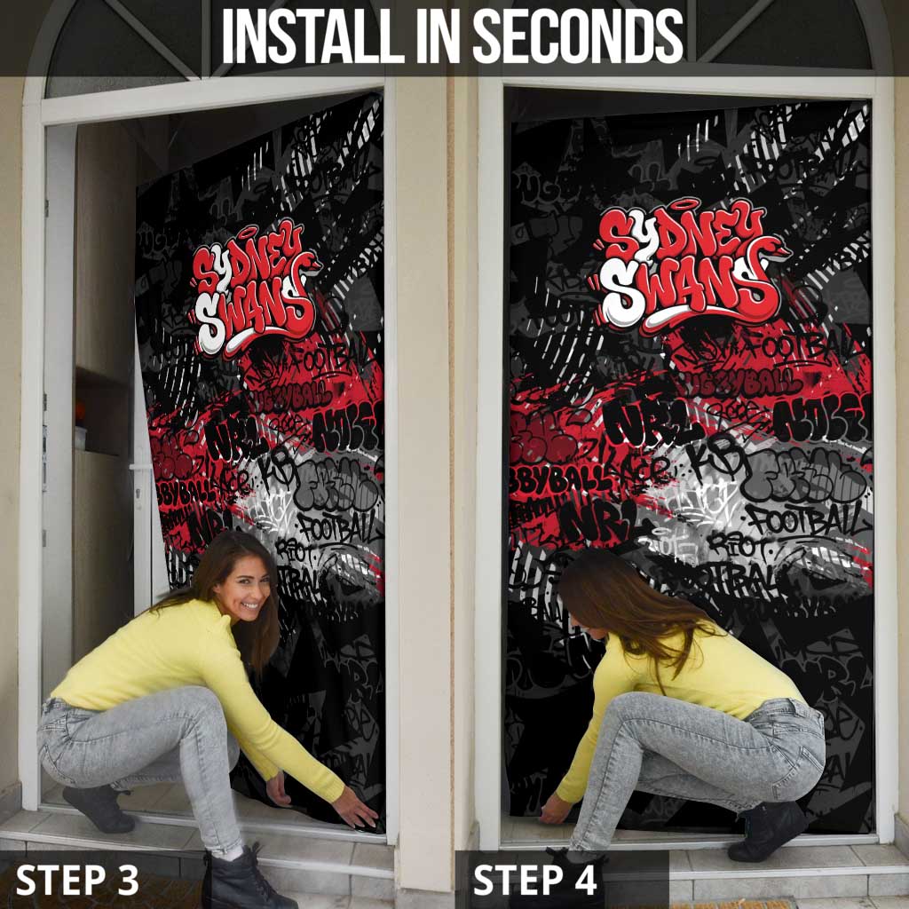 Sydney Swans Door Cover Urban Graffiti Street Art - Bold Abstract Spray Paint