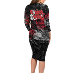 Sydney Swans Family Matching Long Sleeve Bodycon Dress and Hawaiian Shirt Urban Graffiti Street Art - Bold Abstract Spray Paint