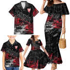 Sydney Swans Family Matching Mermaid Dress and Hawaiian Shirt Urban Graffiti Street Art - Bold Abstract Spray Paint