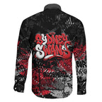 Sydney Swans Family Matching Off The Shoulder Long Sleeve Dress and Hawaiian Shirt Urban Graffiti Street Art - Bold Abstract Spray Paint