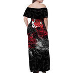 Sydney Swans Family Matching Off Shoulder Maxi Dress and Hawaiian Shirt Urban Graffiti Street Art - Bold Abstract Spray Paint