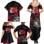 Sydney Swans Family Matching Summer Maxi Dress and Hawaiian Shirt Urban Graffiti Street Art - Bold Abstract Spray Paint