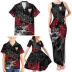 Sydney Swans Family Matching Tank Maxi Dress and Hawaiian Shirt Urban Graffiti Street Art - Bold Abstract Spray Paint