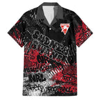 Sydney Swans Family Matching Tank Maxi Dress and Hawaiian Shirt Urban Graffiti Street Art - Bold Abstract Spray Paint