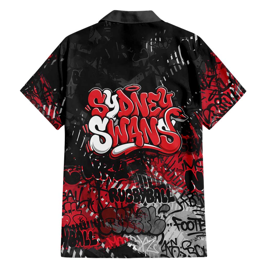 Sydney Swans Family Matching Tank Maxi Dress and Hawaiian Shirt Urban Graffiti Street Art - Bold Abstract Spray Paint