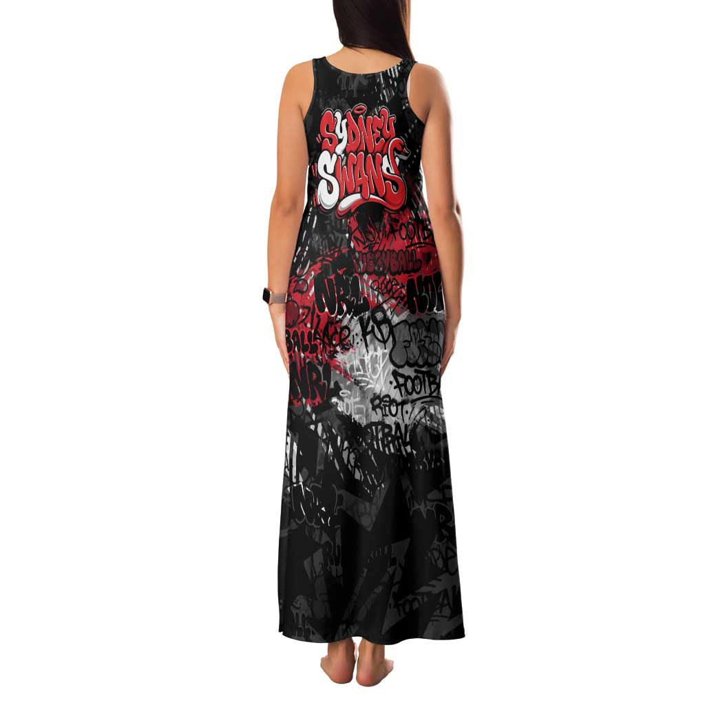 Sydney Swans Family Matching Tank Maxi Dress and Hawaiian Shirt Urban Graffiti Street Art - Bold Abstract Spray Paint