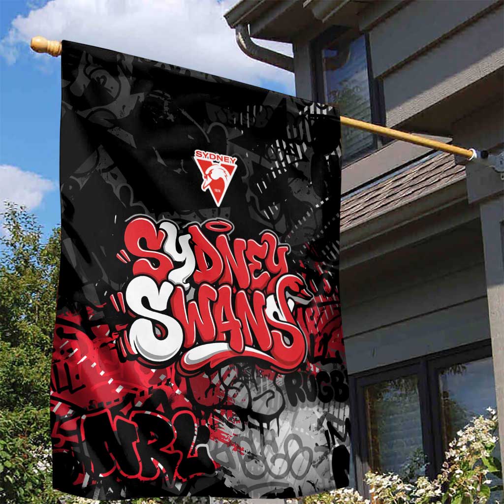 Sydney Swans Garden Flag Urban Graffiti Street Art - Bold Abstract Spray Paint