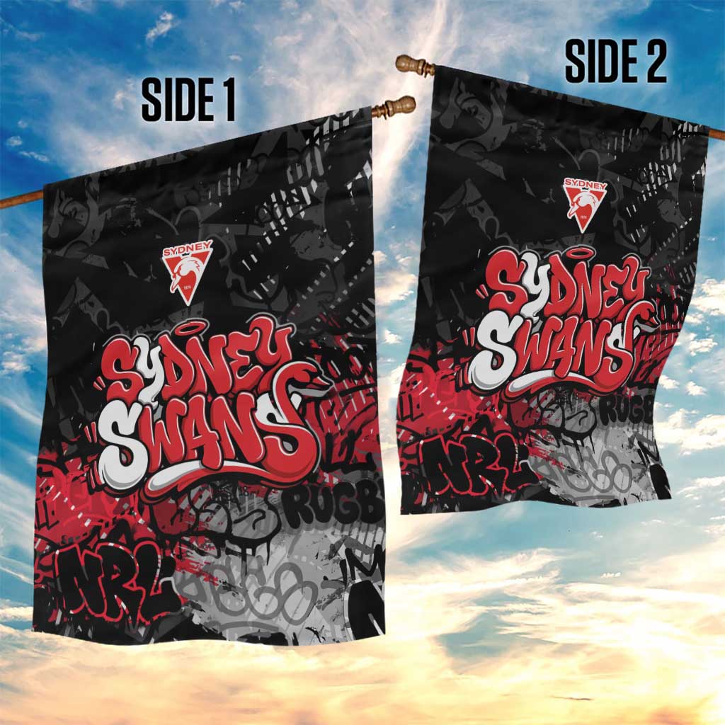 Sydney Swans Garden Flag Urban Graffiti Street Art - Bold Abstract Spray Paint