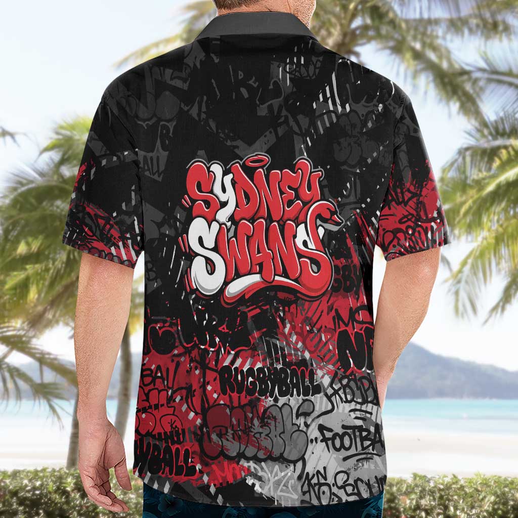 Sydney Swans Hawaiian Shirt Urban Graffiti Street Art - Bold Abstract Spray Paint