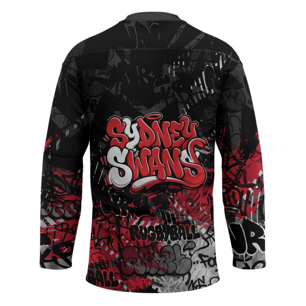 Sydney Swans Hockey Jersey Urban Graffiti Street Art - Bold Abstract Spray Paint