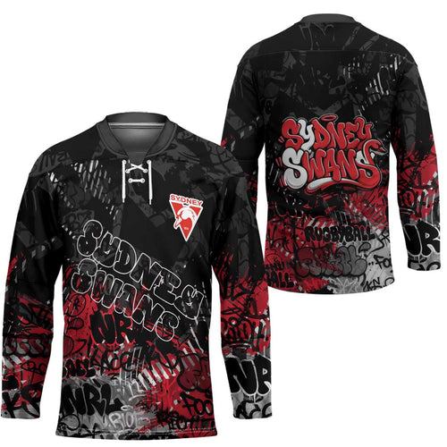 Sydney Swans Hockey Jersey Urban Graffiti Street Art - Bold Abstract Spray Paint