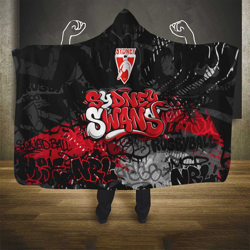 Sydney Swans Hooded Blanket Urban Graffiti Street Art - Bold Abstract Spray Paint