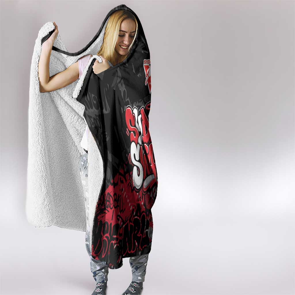 Sydney Swans Hooded Blanket Urban Graffiti Street Art - Bold Abstract Spray Paint