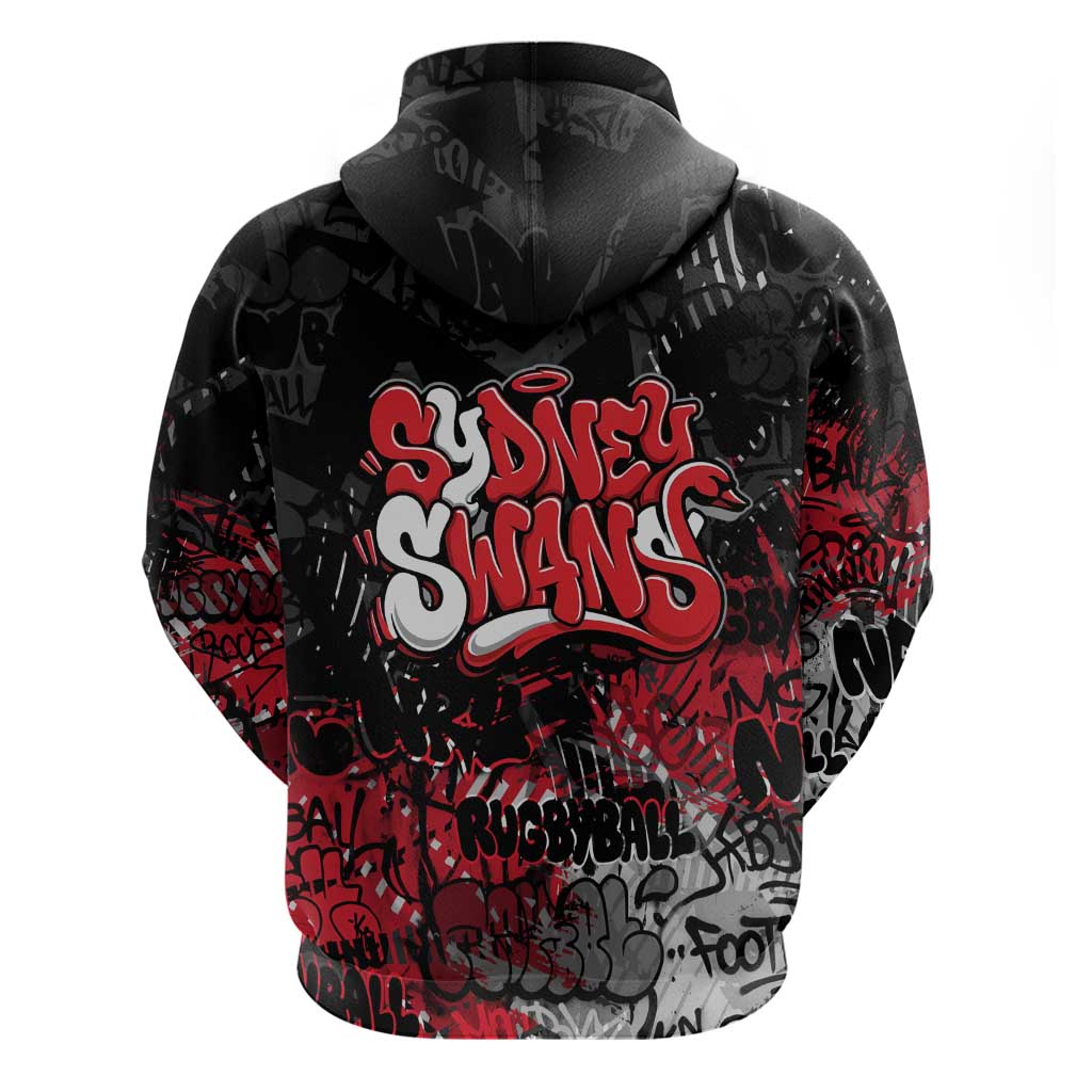 Sydney Swans Hoodie Urban Graffiti Street Art - Bold Abstract Spray Paint