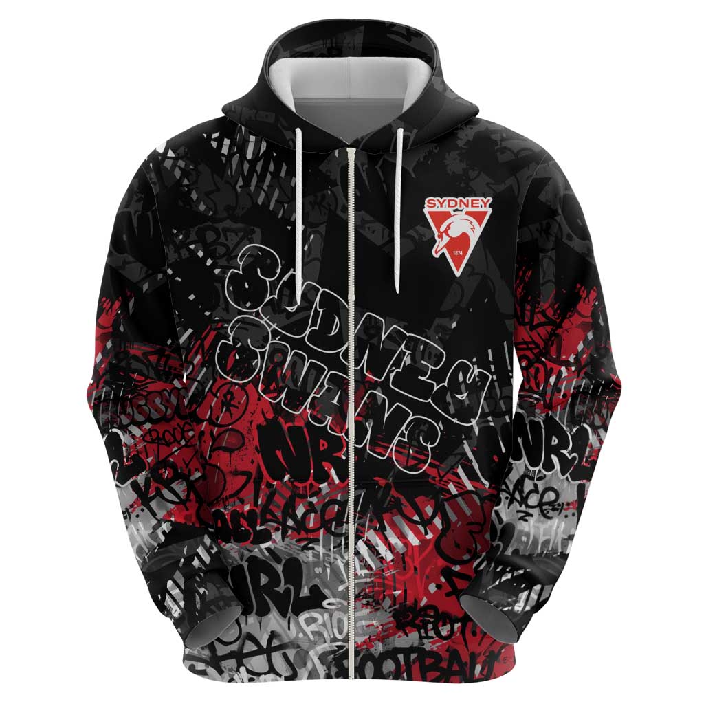 Sydney Swans Hoodie Urban Graffiti Street Art - Bold Abstract Spray Paint