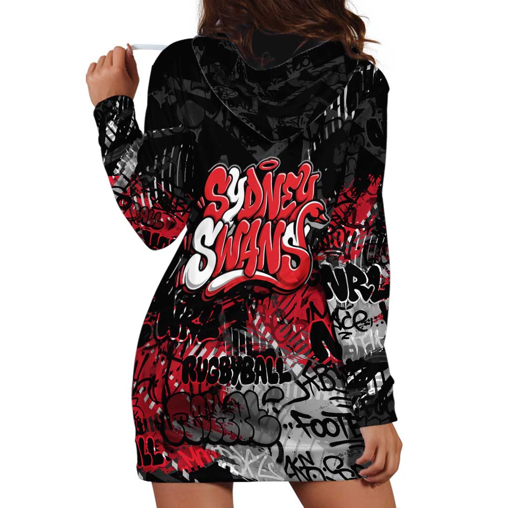 Sydney Swans Hoodie Dress Urban Graffiti Street Art - Bold Abstract Spray Paint