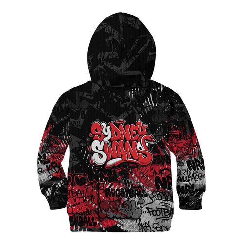 Sydney Swans Kid Hoodie Urban Graffiti Street Art - Bold Abstract Spray Paint