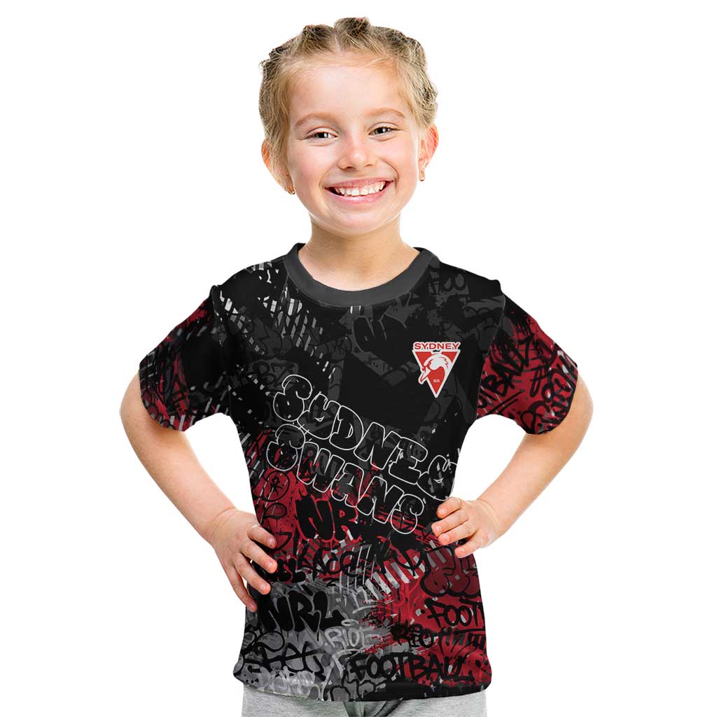 Sydney Swans Kid T Shirt Urban Graffiti Street Art - Bold Abstract Spray Paint
