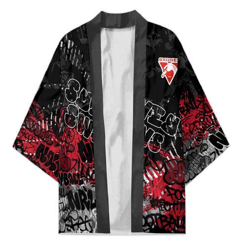 Sydney Swans Kimono Urban Graffiti Street Art - Bold Abstract Spray Paint