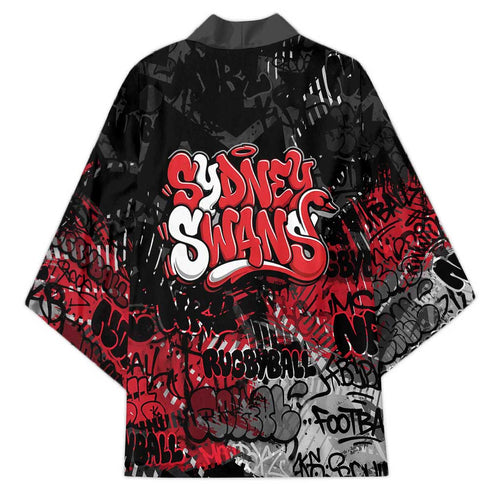 Sydney Swans Kimono Urban Graffiti Street Art - Bold Abstract Spray Paint