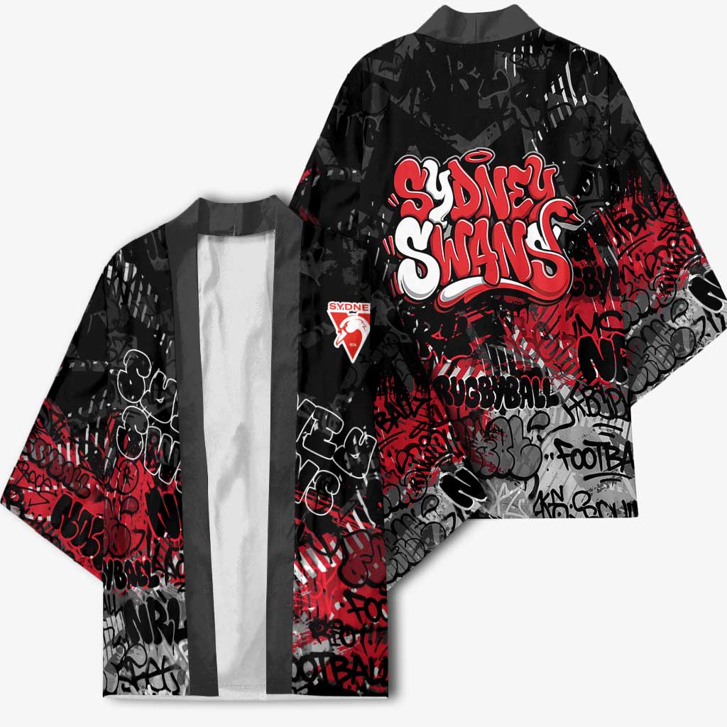 Sydney Swans Kimono Urban Graffiti Street Art - Bold Abstract Spray Paint