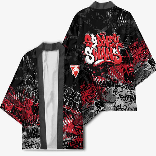 Sydney Swans Kimono Urban Graffiti Street Art - Bold Abstract Spray Paint