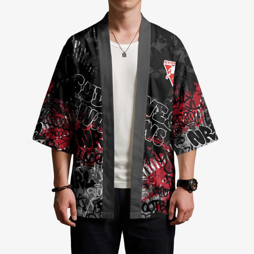 Sydney Swans Kimono Urban Graffiti Street Art - Bold Abstract Spray Paint