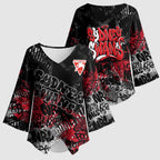 Sydney Swans Kimono Sleeve Blouse Urban Graffiti Street Art - Bold Abstract Spray Paint