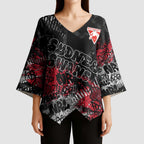 Sydney Swans Kimono Sleeve Blouse Urban Graffiti Street Art - Bold Abstract Spray Paint