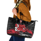 Sydney Swans Leather Tote Bag Urban Graffiti Street Art - Bold Abstract Spray Paint
