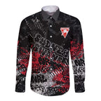 Sydney Swans Long Sleeve Button Shirt Urban Graffiti Street Art - Bold Abstract Spray Paint