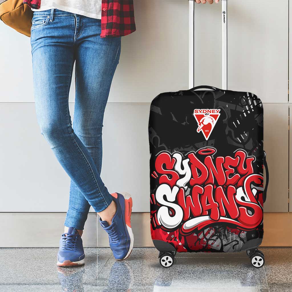 Sydney Swans Luggage Cover Urban Graffiti Street Art - Bold Abstract Spray Paint