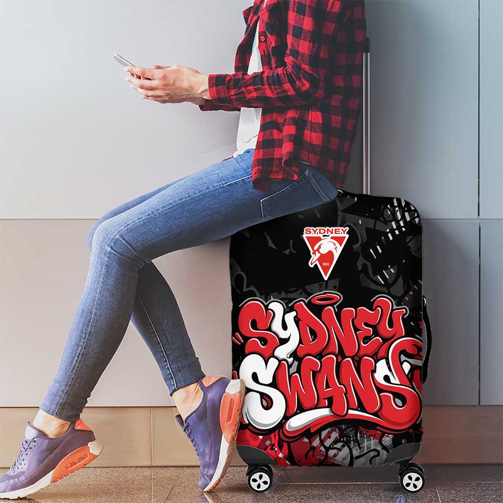Sydney Swans Luggage Cover Urban Graffiti Street Art - Bold Abstract Spray Paint