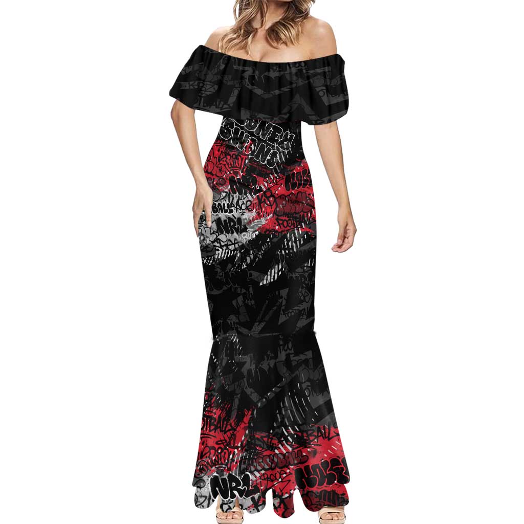 Sydney Swans Mermaid Dress Urban Graffiti Street Art - Bold Abstract Spray Paint
