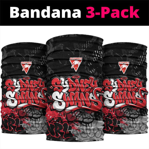 Sydney Swans Neck Gaiter Urban Graffiti Street Art - Bold Abstract Spray Paint