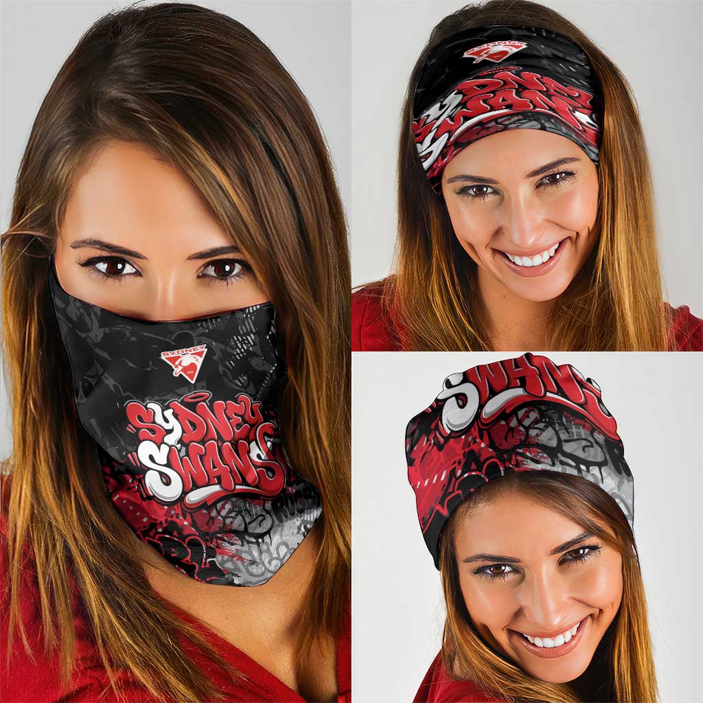 Sydney Swans Neck Gaiter Urban Graffiti Street Art - Bold Abstract Spray Paint