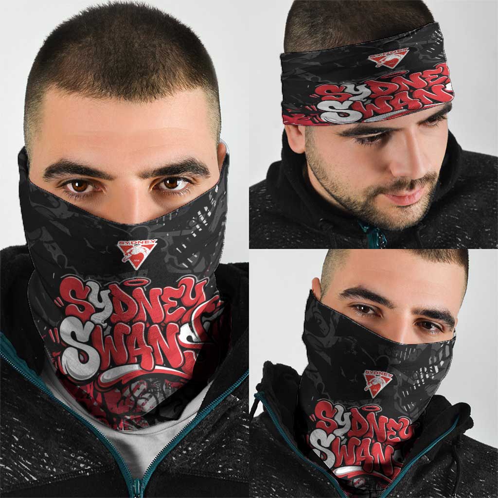 Sydney Swans Neck Gaiter Urban Graffiti Street Art - Bold Abstract Spray Paint