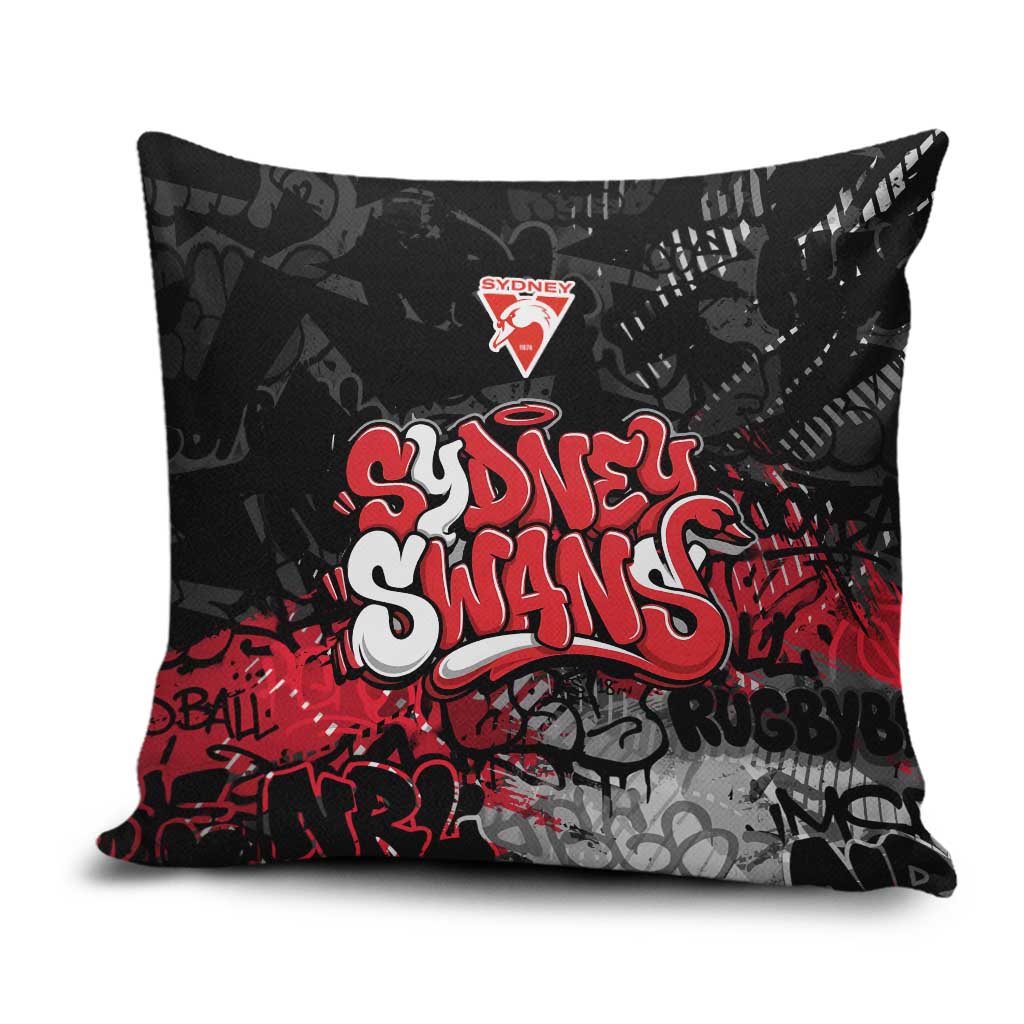 Sydney Swans Pillow Cover Urban Graffiti Street Art - Bold Abstract Spray Paint