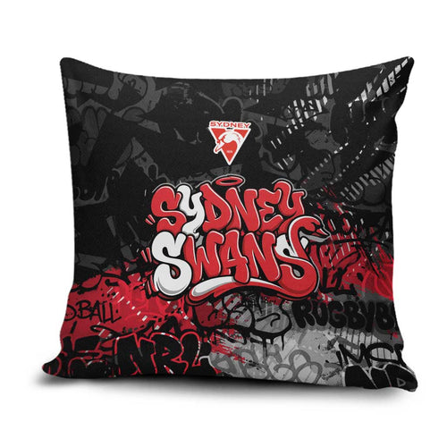Sydney Swans Pillow Cover Urban Graffiti Street Art - Bold Abstract Spray Paint