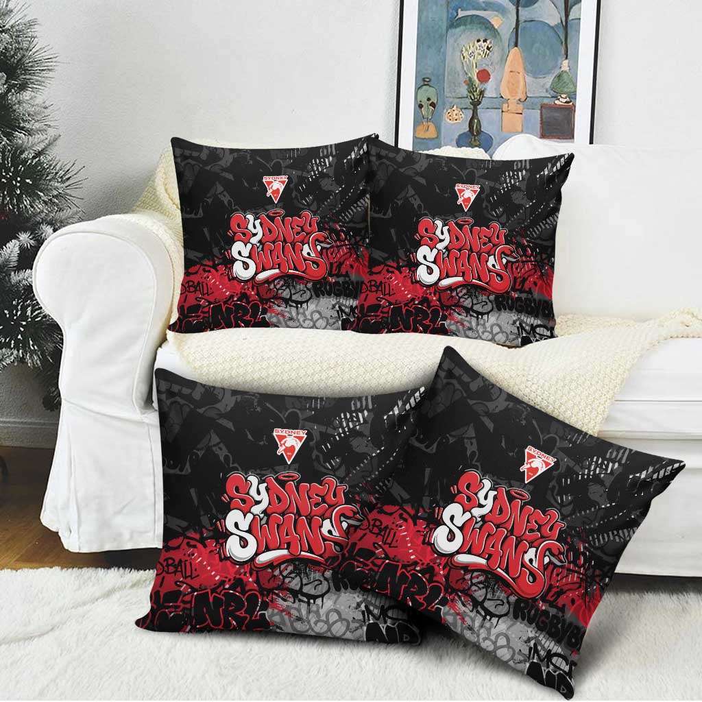 Sydney Swans Pillow Cover Urban Graffiti Street Art - Bold Abstract Spray Paint