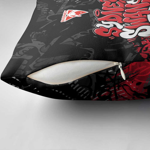 Sydney Swans Pillow Cover Urban Graffiti Street Art - Bold Abstract Spray Paint