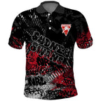 Sydney Swans Polo Shirt Urban Graffiti Street Art - Bold Abstract Spray Paint