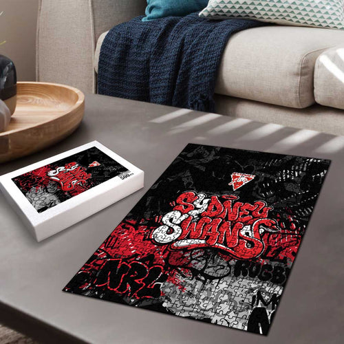 Sydney Swans Puzzle Urban Graffiti Street Art - Bold Abstract Spray Paint